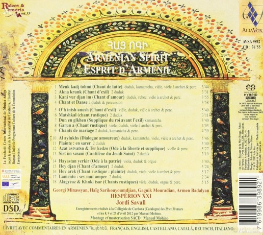 Jordi Savall: Armenian Spirit [CD]