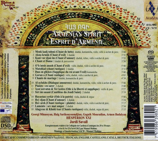 Jordi Savall: Armenian Spirit [CD]