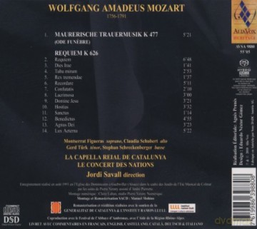 Jordi Savall: W.A. Mozart Requiem K 626 [CD]