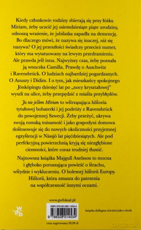 Ja nie jestem Miriam - Majgull Axelsson [KSIĄŻKA]