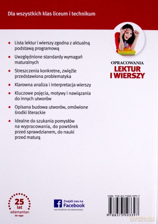 Opracowania lektur i wierszy dla wszystkich klas liceum i technikum [KSIĄŻKA]