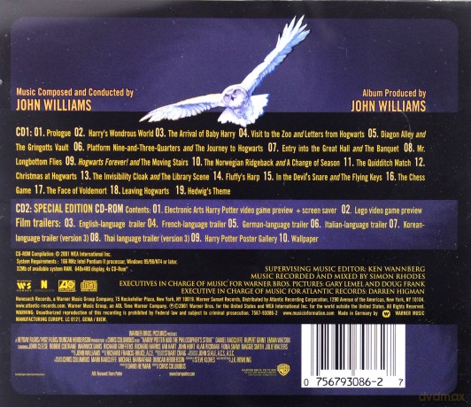 Harry Potter and The Philosopher's Stone soundtrack (Harry Potter i Kamień Filozoficzny) (John Williams) [2CD]