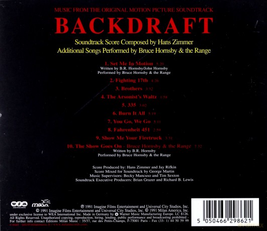 Backdraft soundtrack (Ognisty Podmuch) (Hans Zimmer) [CD]