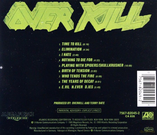 Overkill: The Years Of Decay [CD]
