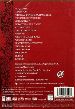 Jimmy Page & Robert Plant: No Quarter Unledded [DVD]