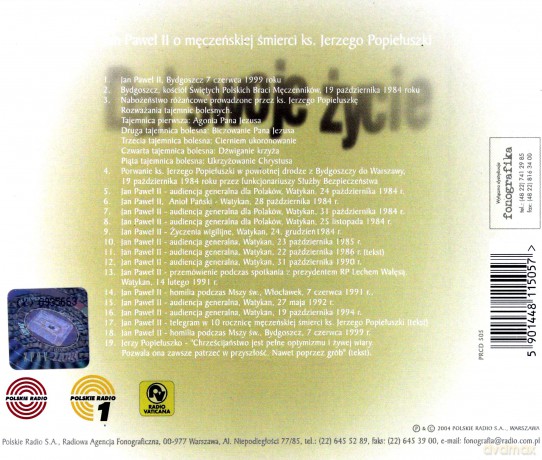 Jan Paweł II: O męczeńskiej śmierci Ks.Jerzego Popiełuszki [CD]