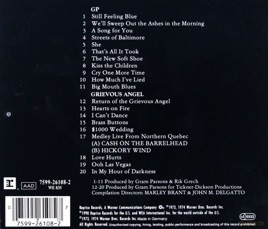 Gram Parsons: Gp/Grievous Angel [CD]