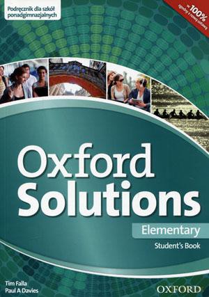 Język angielski Oxford Solutions Elementary podręcznik LO - Paul A. Davies, Tim Falla [KSIĄŻKA]
