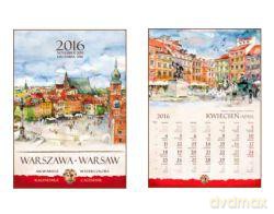 Kalendarz 2016 ścienny B4 Warszawa w akwareli [KALENDARZ]