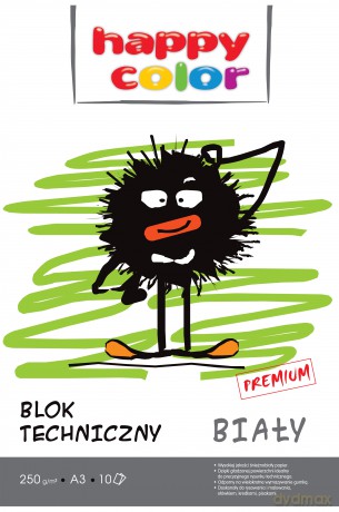 Blok techniczny biały A3 Happy Color