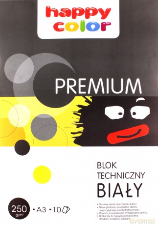 Blok techniczny biały A3 Happy Color
