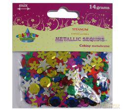 Cekiny metaliczne mix wzorów 14g