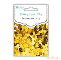 Cekiny okrągłe płaskie 6 mm 10 g złote sloneczne