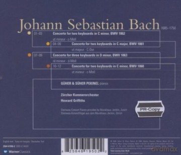 Guher Pekinel&Suher/Zco: Bach: Konz.FUr 2klavierebwv1060 [CD]