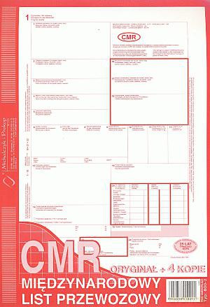 CMR Międzynarodowy list przewozowy A4 800-2 numerowany