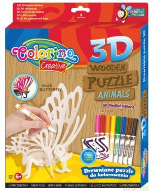 COLORINO Puzzle drewniane 3D Motyl [PUZZLE]
