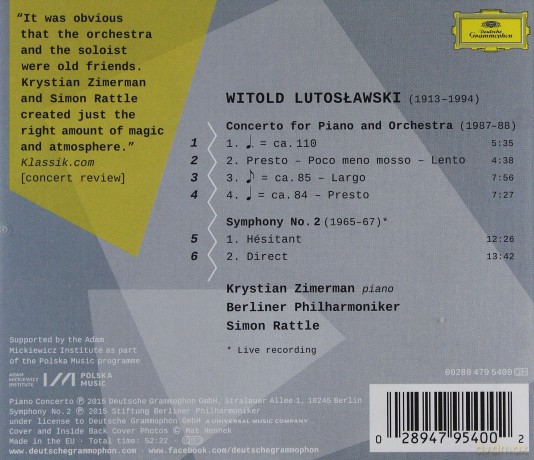 Krystian Zimerman: Symphony No. 2 Lutosławski: Piano Concerto (PL) [CD]