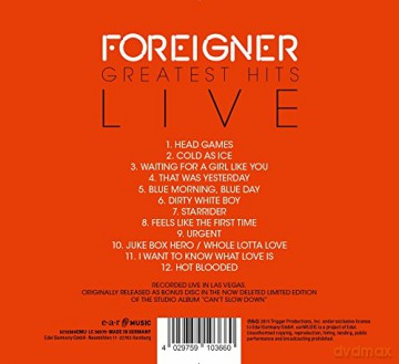 Foreigner: Greatest Hits Live [CD]