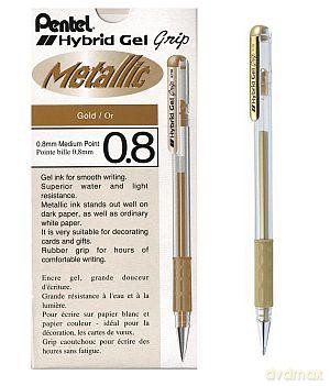 Długopis żelowy Hybrid Gel złoty metaliczny