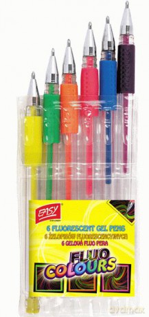 Długopisy żelowe Fluo 6 kolorów