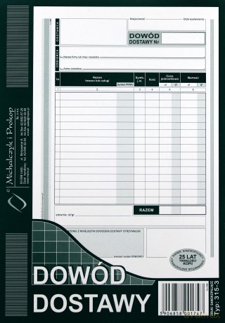Dowód dostawy A5