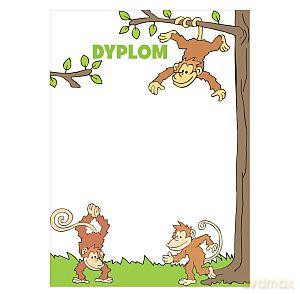 Dyplom A4 dziecięcy Małpki