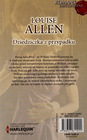 Dziedziczka z przypadku - Louise Allen [KSIĄŻKA]