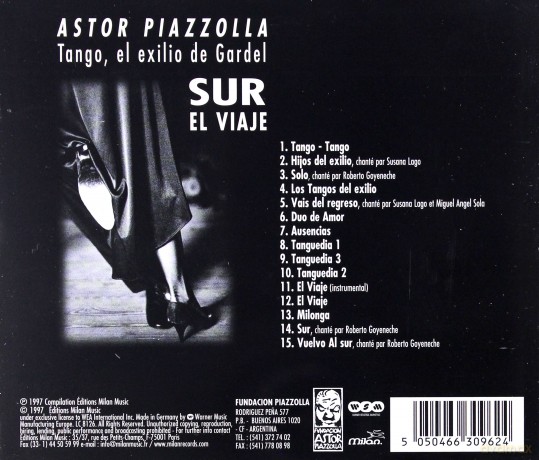 Astor Piazzolla: Tango, El Exilio De Gardel [CD]