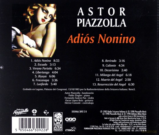 Astor Piazzolla: Adios Nonino [CD]