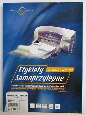 Etykiety samoprzylepne 210x297 mm