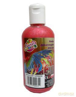 Farba dekoracyjna metaliczna 250 ml czerwona