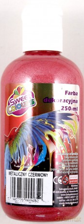 Farba dekoracyjna metaliczna 250 ml czerwona