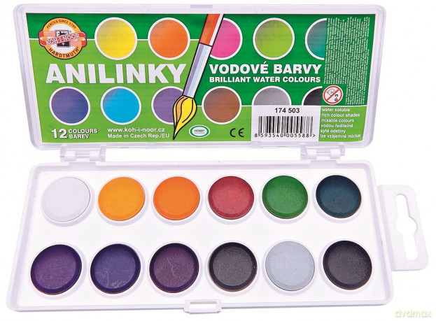 Farby akwarelowe Anilinky 12 kolorów