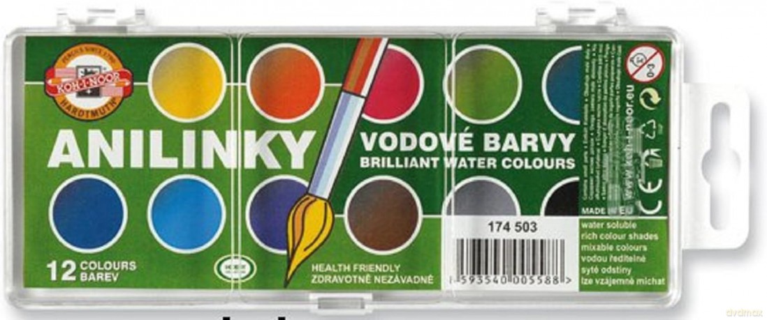 Farby akwarelowe Anilinky 12 kolorów
