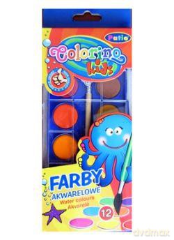 Farby akwarelowe mała paletka 12 kolorów