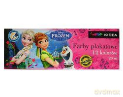 Farby plakatowe 12 kolorów 20 ml Kraina Lodu Kidea