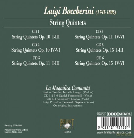 La Magnifica Comunita: Boccherini String Quintets [6CD]