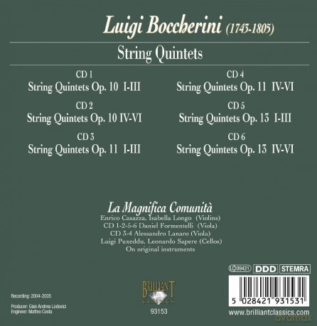 La Magnifica Comunita: Boccherini String Quintets [6CD]