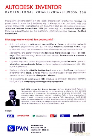Autodesk Inventor Professional 2016PL/2016+ Fusion/Fusion 360. Metodyka projektowania - Andrzej Jaskulski [KSIĄŻKA]+[CD]