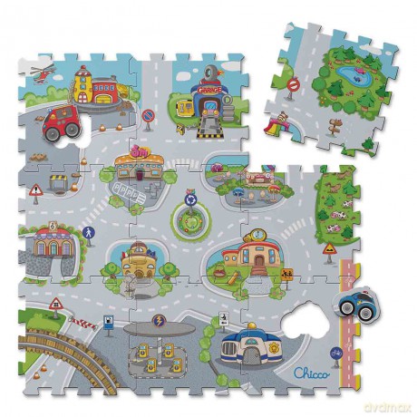 Miękka mata puzzle. Miasto