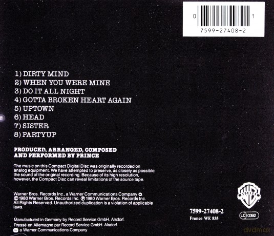 Prince: Dirty Mind [CD]