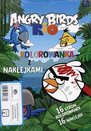 Kolorowanka z naklejkami Angry Birds Rio 10 szt [KSIĄŻKA]