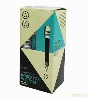 Korektor w pisaku z plastikową końcówką
