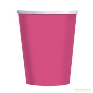 Kubki papierowe 266 ml różowe