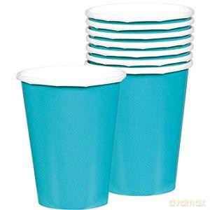 Kubki papierowe 266 ml turkusowe