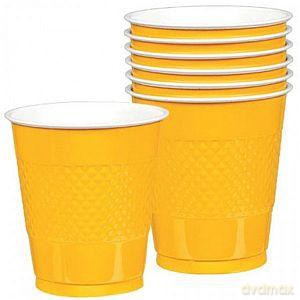 Kubki plastikowe 335 ml żółte