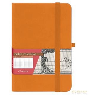 Notes A6 w kratkę Secesja pomarańczowy