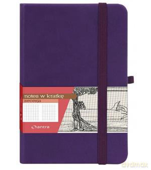 Notes A6 w kratkę Secesja purpurowy