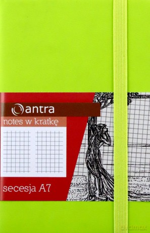 Notes A7 w kratkę Secesja zielony