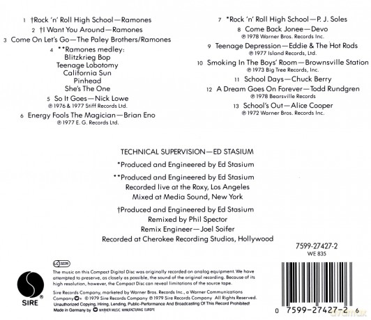 The Ramones: Rock'n'roll High School [CD]